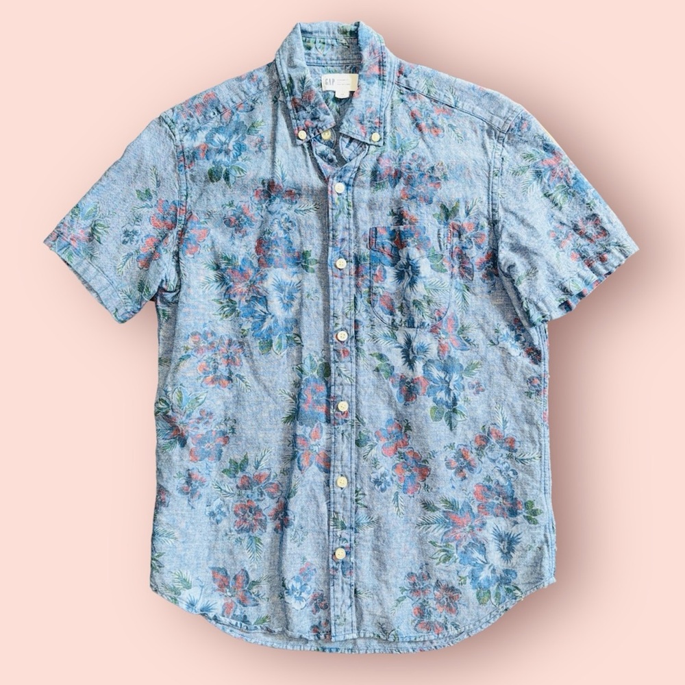 Gap Men's Hawaiian Floral Button Down Shirt XS